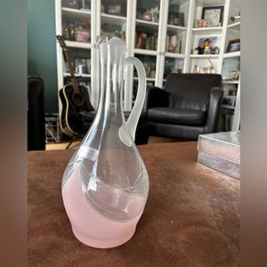 Crystal Clear Industries Of Romania Crystal Frosted Pink Decanter